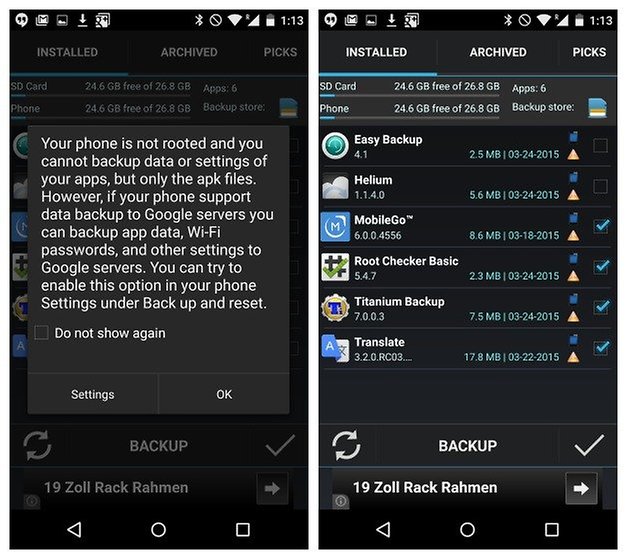 AndroidPIT Easy Backup APK app selection