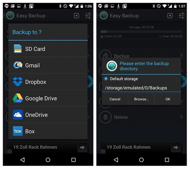 AndroidPIT Easy Backup location directory