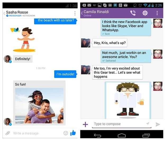 AndroidPIT Facebook Viber Comparison