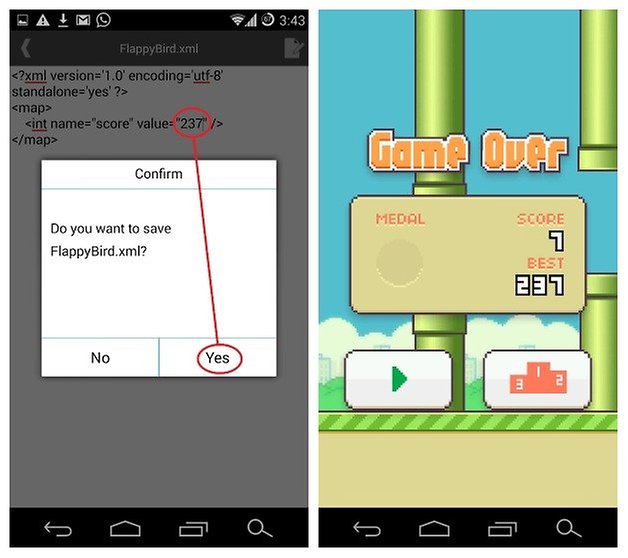 Чит-код AndroidPIT Flappy Bird Score 4