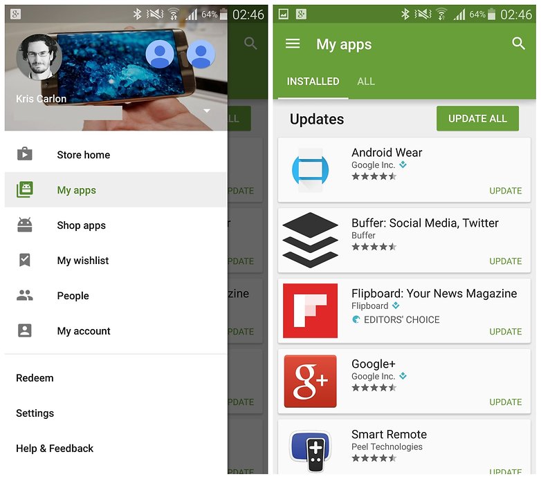 AndroidPIT Galaxy Note 4 Play Store обновляет все мои приложения