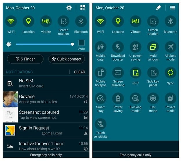 AndroidPIT Galaxy Note 4 notifications quick settings