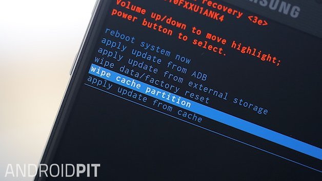 Режим восстановления AndroidPIT Galaxy Note 4 очистить раздел кеша