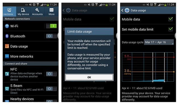 How to set a mobile data limit on the Galaxy S3, S4 or S5 ...