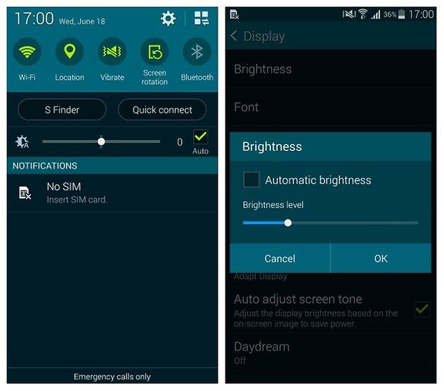 AndroidPIT Galaxy S5 Auto Brightness