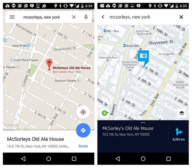 Google Maps vs. Nokia HERE: two great Android map apps 