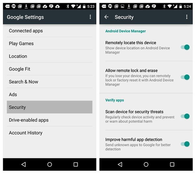 AndroidPIT Настройки Google Диспетчер устройств Android