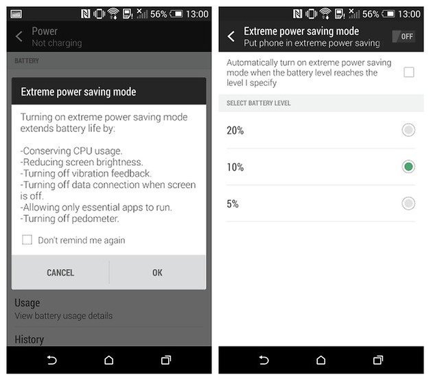 AndroidPIT HTC One M8 Power Saving