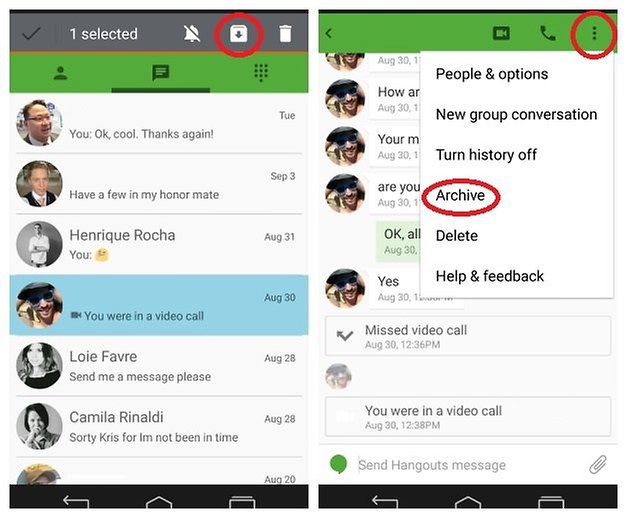 google hangouts archive saved