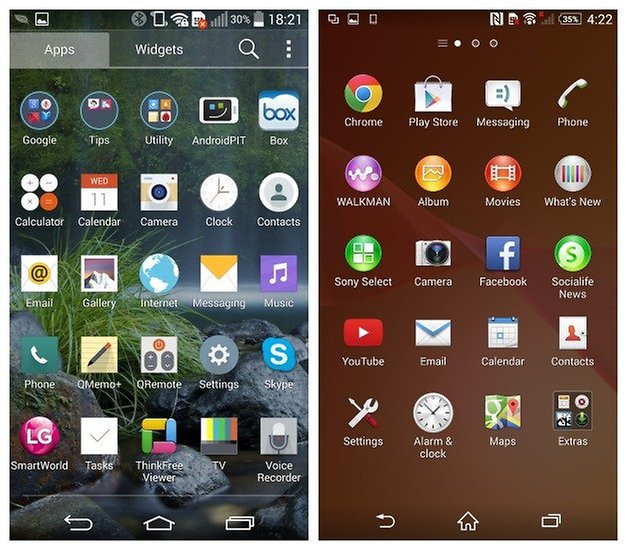 AndroidPIT LG G3 Sony Xperia Z2 app drawer