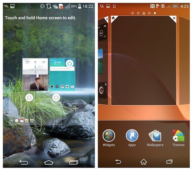 AndroidPIT LG G3 Sony Xperia Z2 screen management