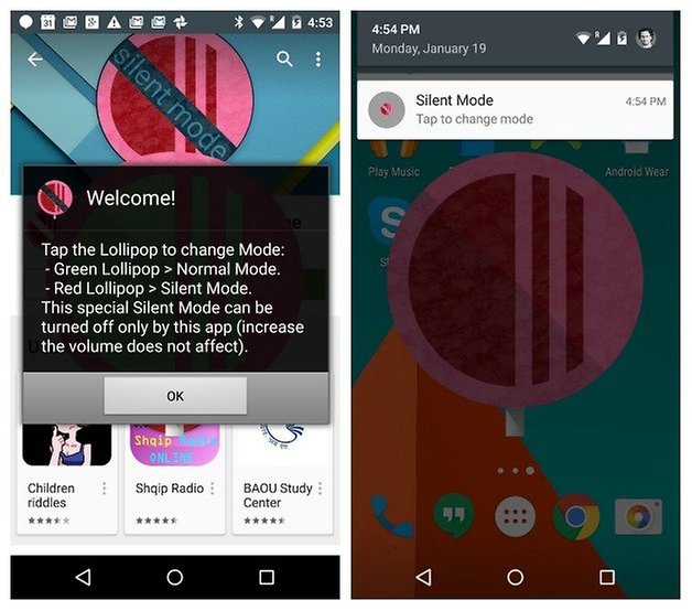 AndroidPIT Nexcus 5 Переключение бесшумного режима Android 5 Lollipop