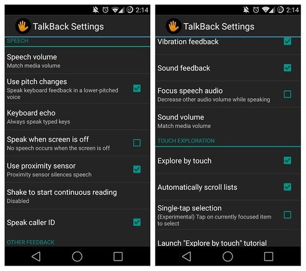AndroidPIT Nexus 5 Accessibility TalkBack Settings
