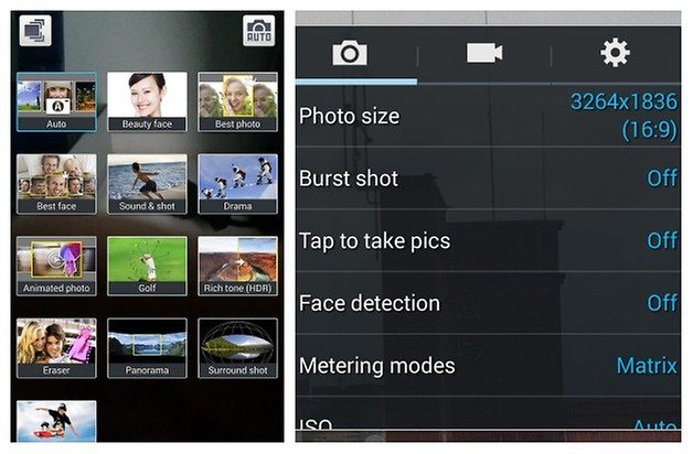 AndroidPIT Note3 Camera Modes