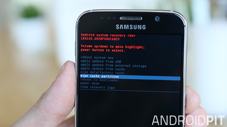 Режим восстановления AndroidPIT Samsung Galaxy S6 очистить раздел кеша