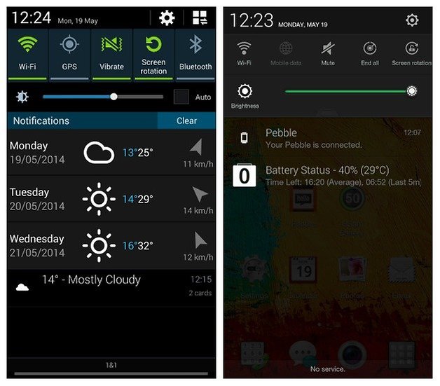 AndroidPIT TouchWiz ColorOS Quick Settings