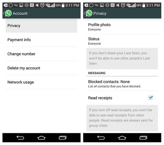 AndroidPIT WHatsApp отключить уведомления о прочтении