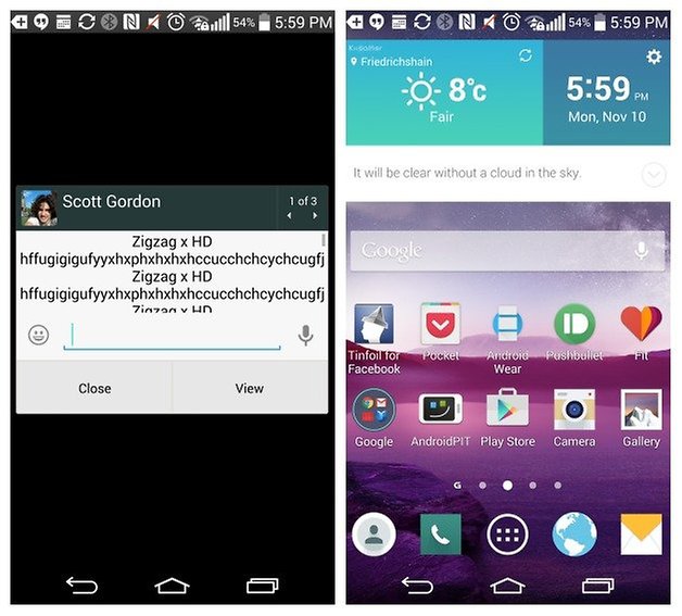 AndroidPIT WhatsApp - всплывающее окно с синими проверками