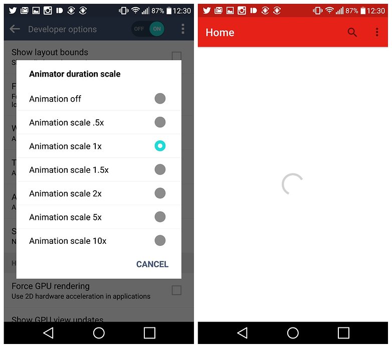 AndroidPIT LG G4 Developer Options Animator Duration Scale YouTube