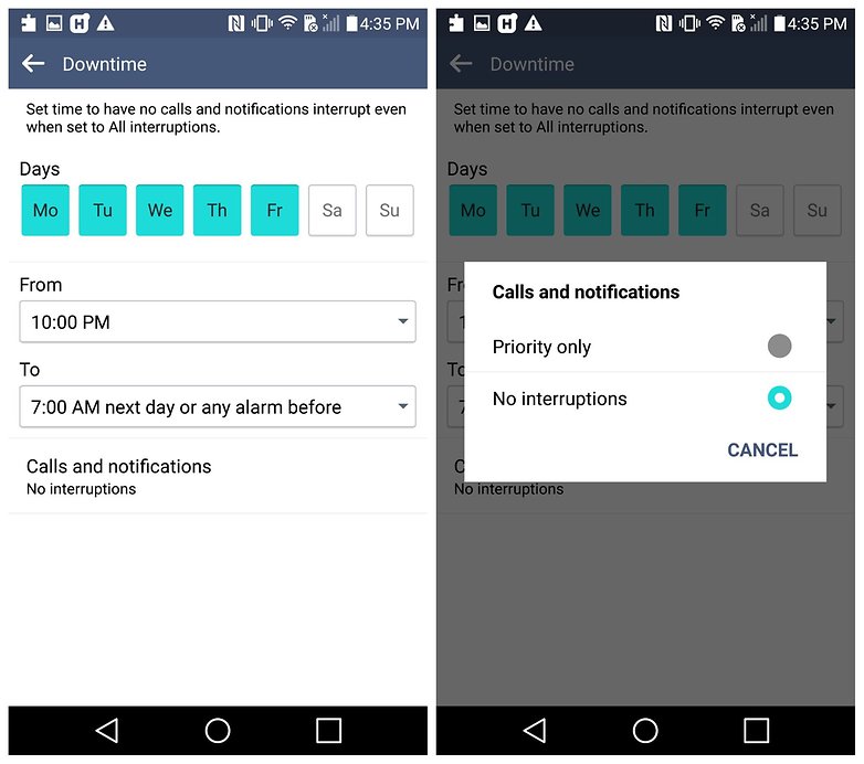 AndroidPIT LG G4 Lollipop downtime do not disturb