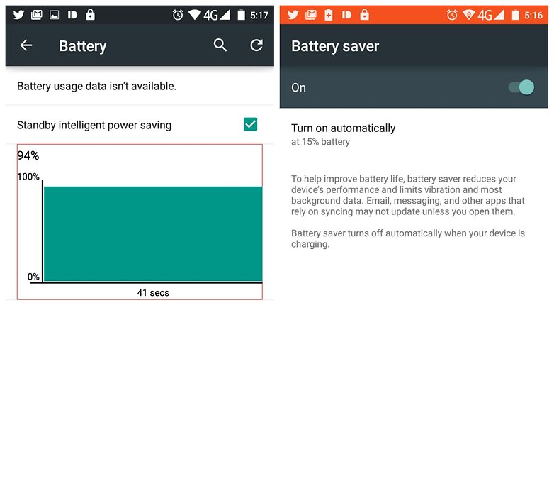 AndroidPIT Mlais M7 Lollipop battery saver standby intelligent battery