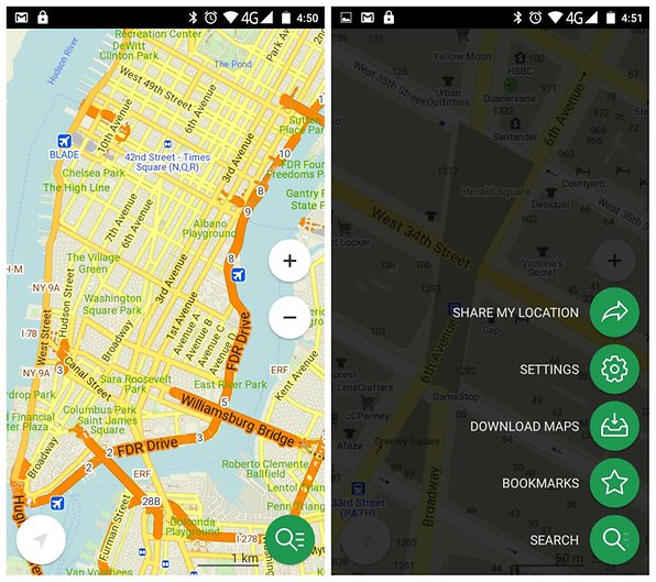 AndroidPIT Offline Maps Maps Me Mahattan 1 W596 