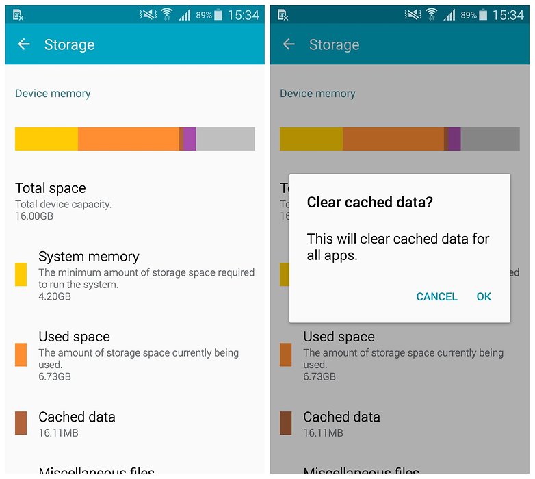 AndroidPIT Samsung Galaxy S5 TouchWiz очищает кешированные данные