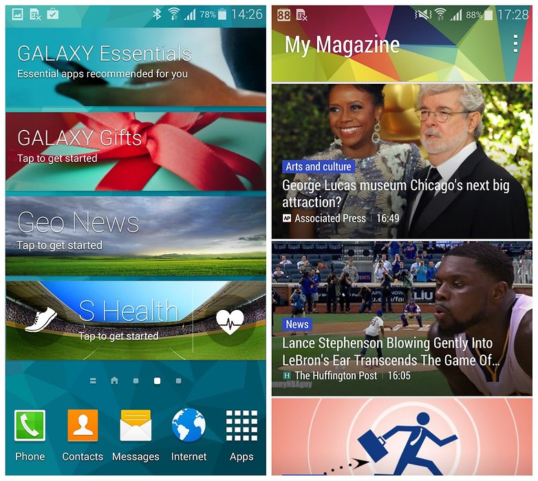 AndroidPIT Samsung Galaxy S5 TouchWiz виджеты мой журнал