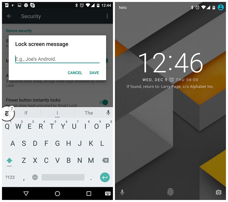 Android Android 6 0 mensagem de tela de bloqueio Marshmallow