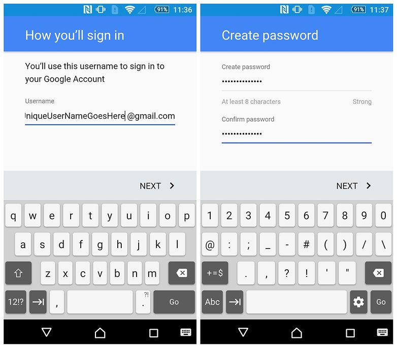 AndroidPIT Создать новую учетную запись Google, имя пользователя, пароль
