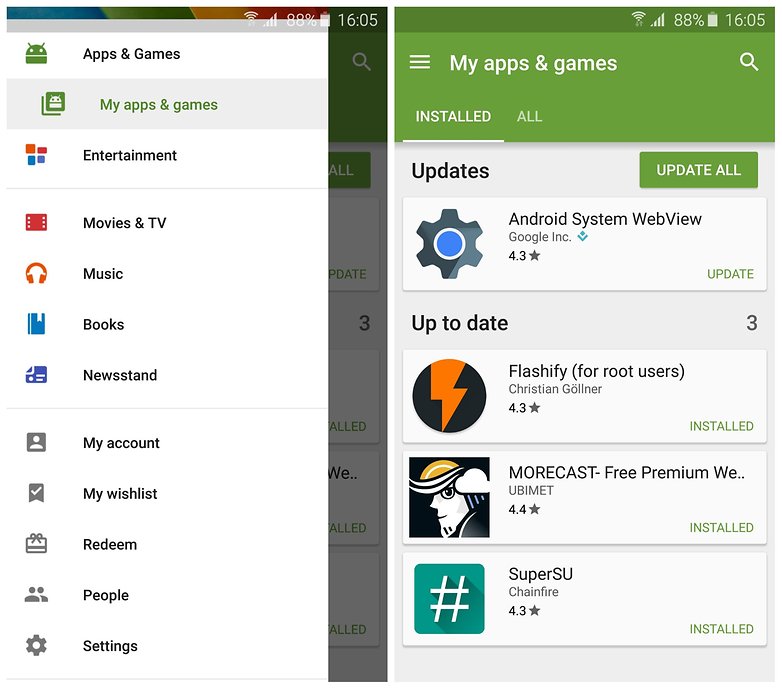 google play my apps and games library