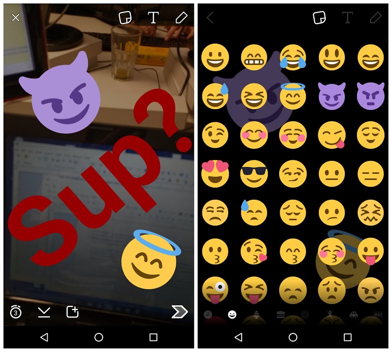 AndroidPIT Snapchat tips emoji text