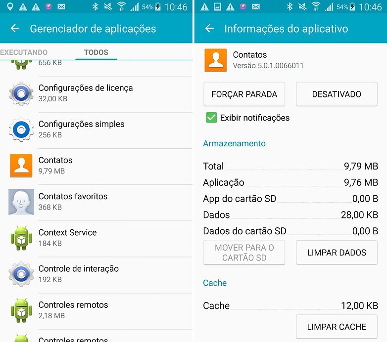 Galaxy S4 contatos
