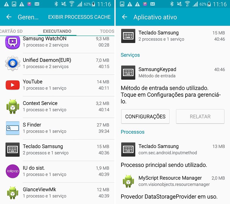 Galaxy S4 teclado