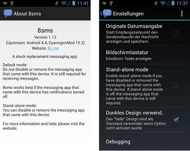 8sms app screenshot hell dunkel 03