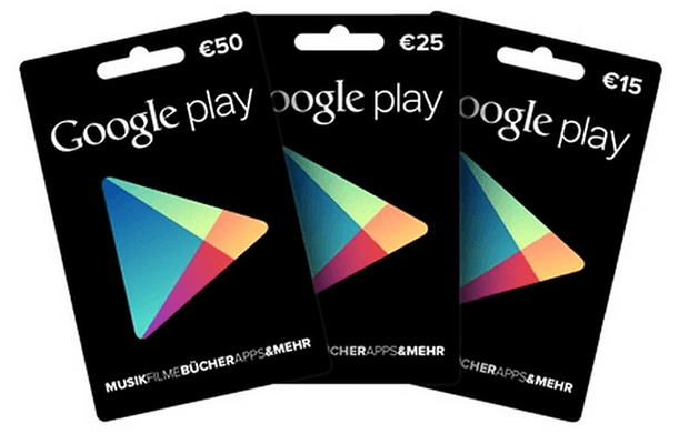 Google Play Geschenkkarten Euro