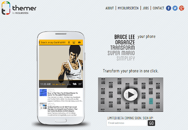 Themer App Screenshot website