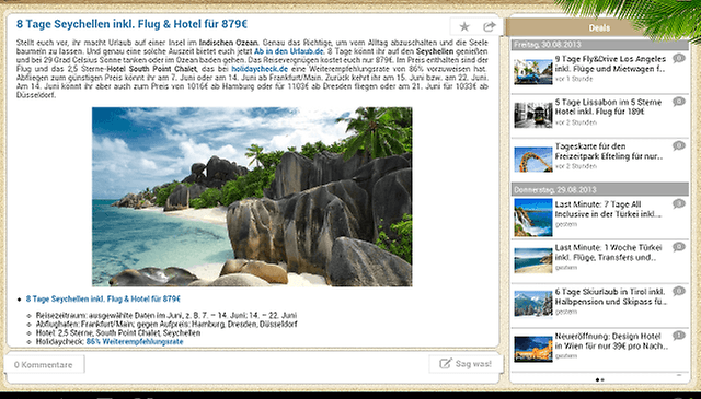 Urlaubsguru Reise Schnäppchen: Schnäppchenjäger-App im Test