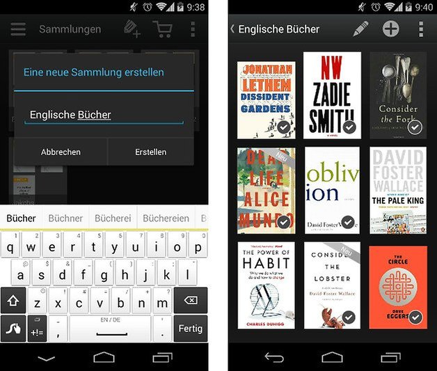 amazon kindle app sammlungen screenshot 01