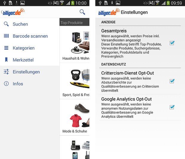 app billiger de screenshot 01