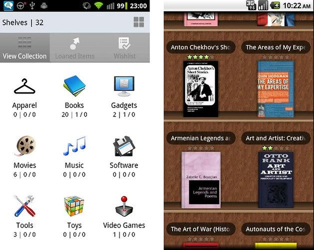 sammel apps my shelves screenshot