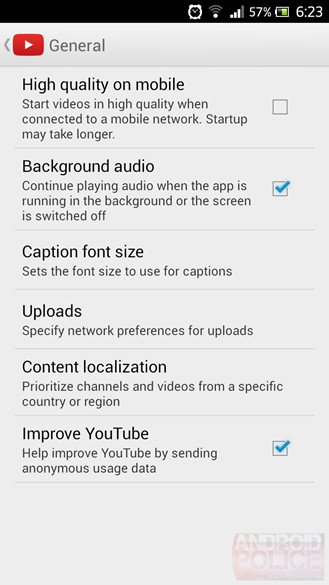 youtube background screenshot android police