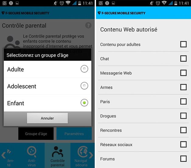 fsecurity controle parental