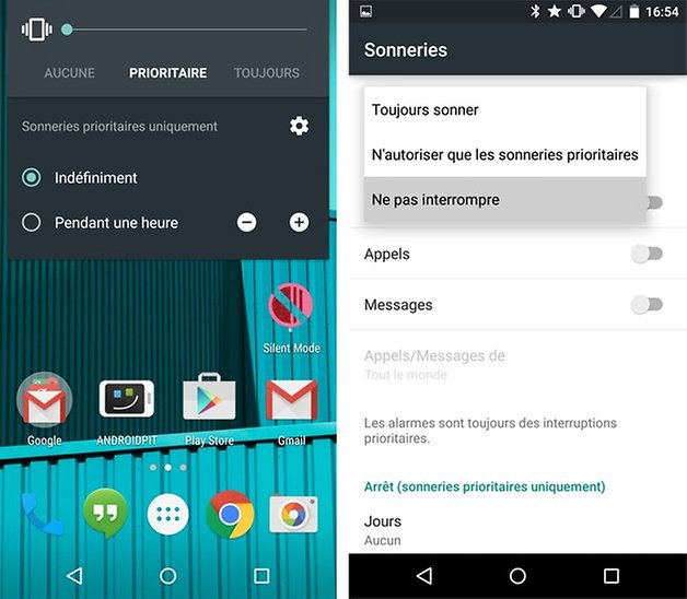 nexus5 mode silencieux