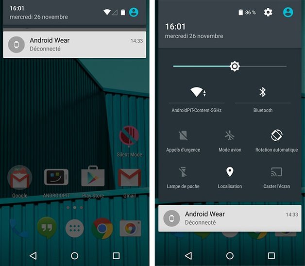 nexus5 parametres rapides