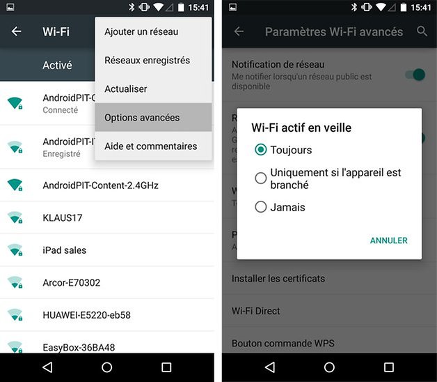nexus5 wifi energie