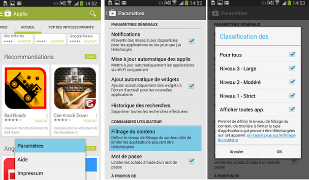 play store filtre