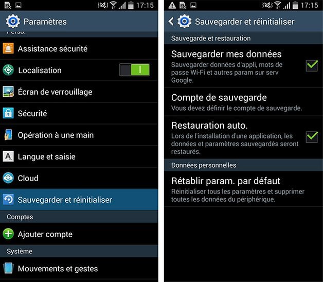 sauvegarde google