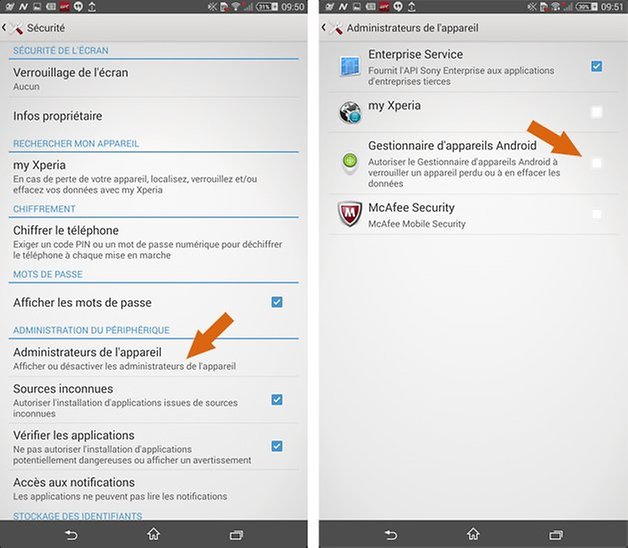 sony xperia admin