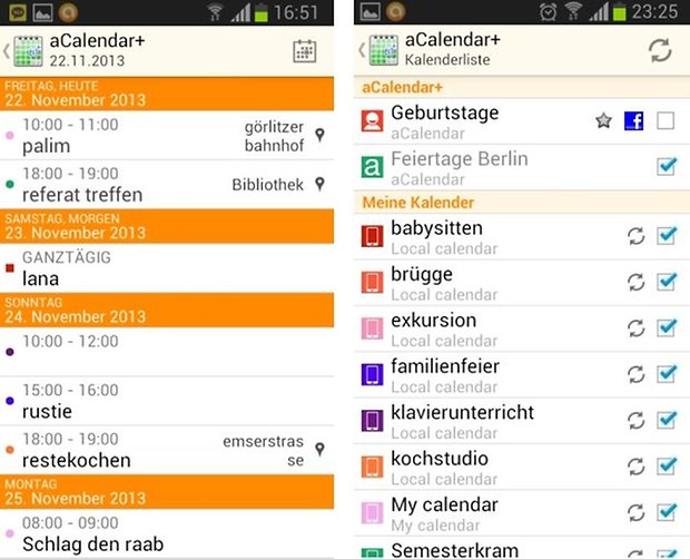 acalendar listen agenda